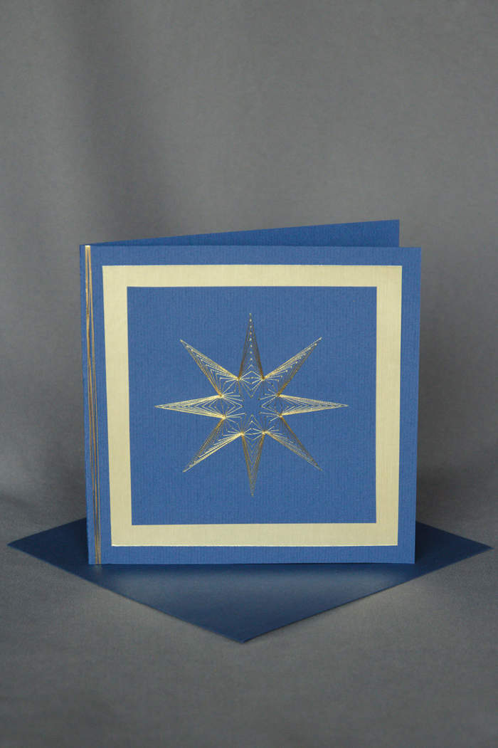 Goldener Stern auf Blau Weihnachtskarte